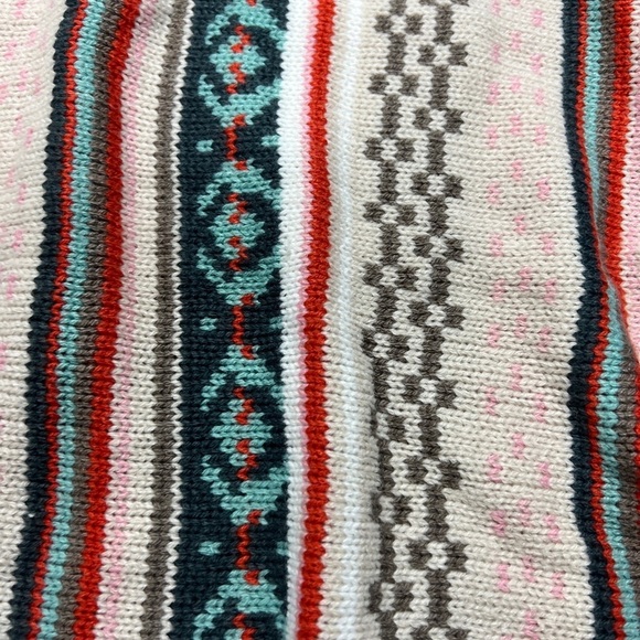 Southwest Boho Poncho Tassles One Size Ivory Multi Color NWOT - Picture 3 of 7